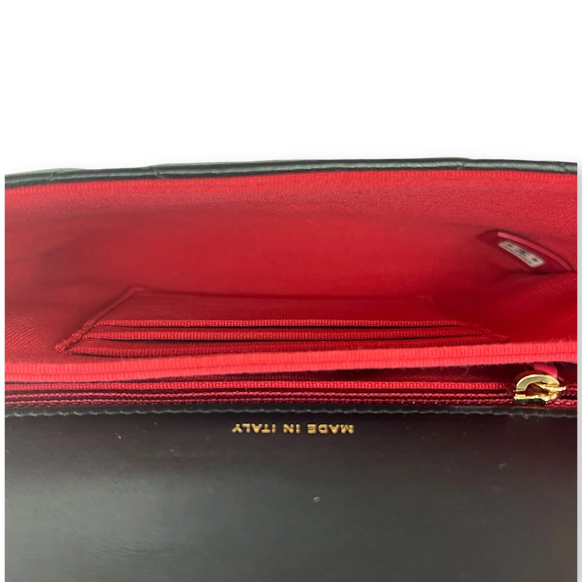 C19 Chain Pouch Black Crossbody Bag in Lambskin, Mixed hardware