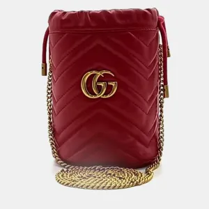 Calfskin Matelasse Mini GG Marmont Bucket Bag