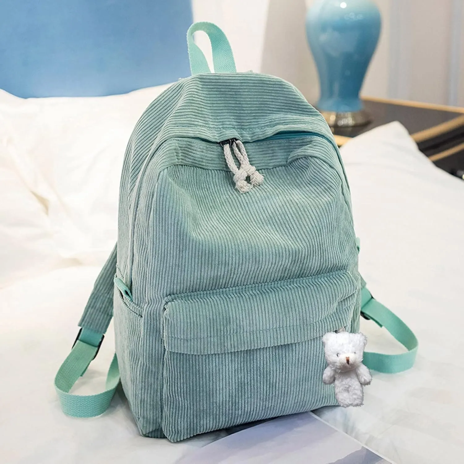 callmo Women's Grey Backpack, School Backpack, Casual Daypack, Waterproof City Backpack, PU Leather Backpack Bag with Cute Bowknot for Women, Girls, Ladies