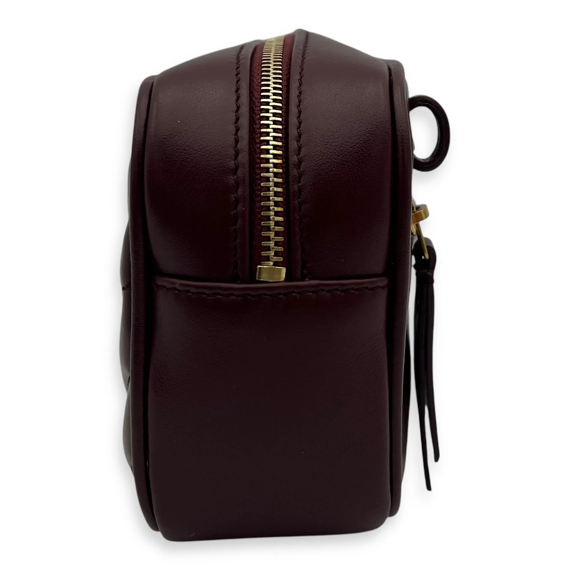 Camera Crossbody Bag Red in Calfskin, Gold hardware