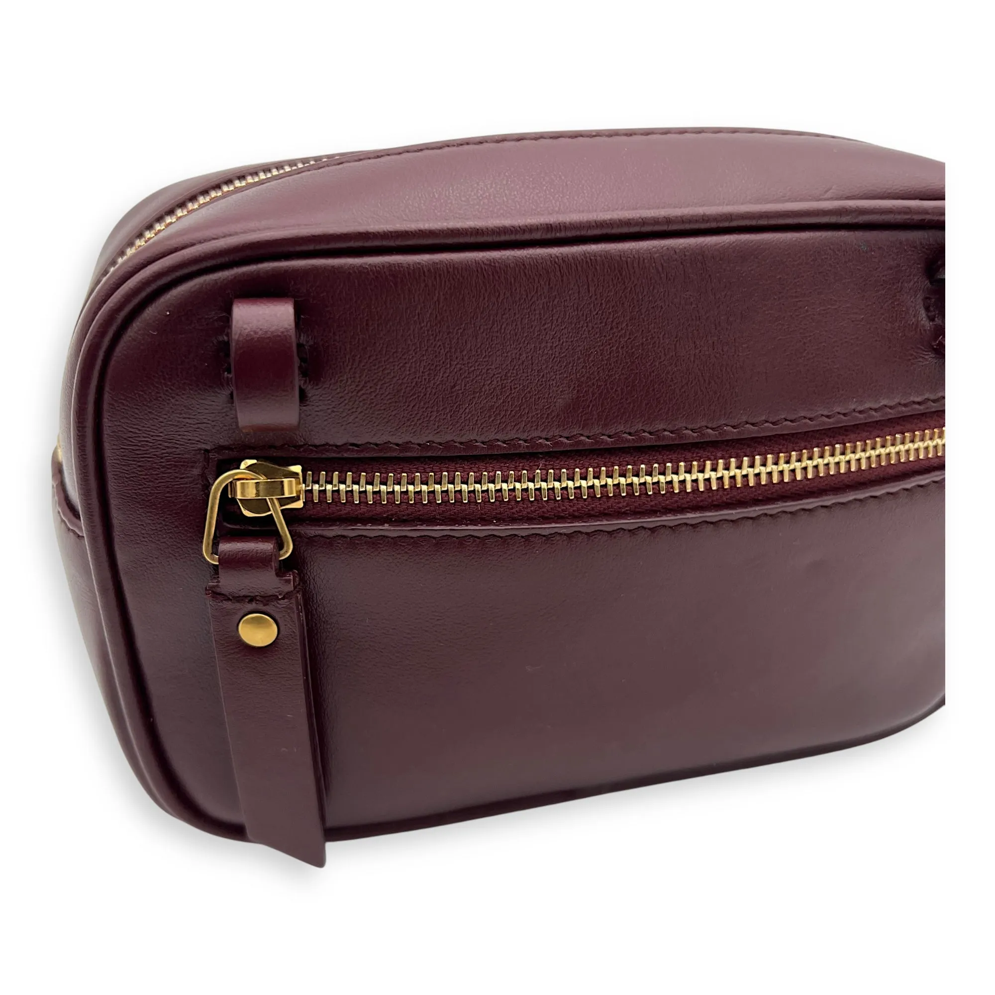 Camera Crossbody Bag Red in Calfskin, Gold hardware