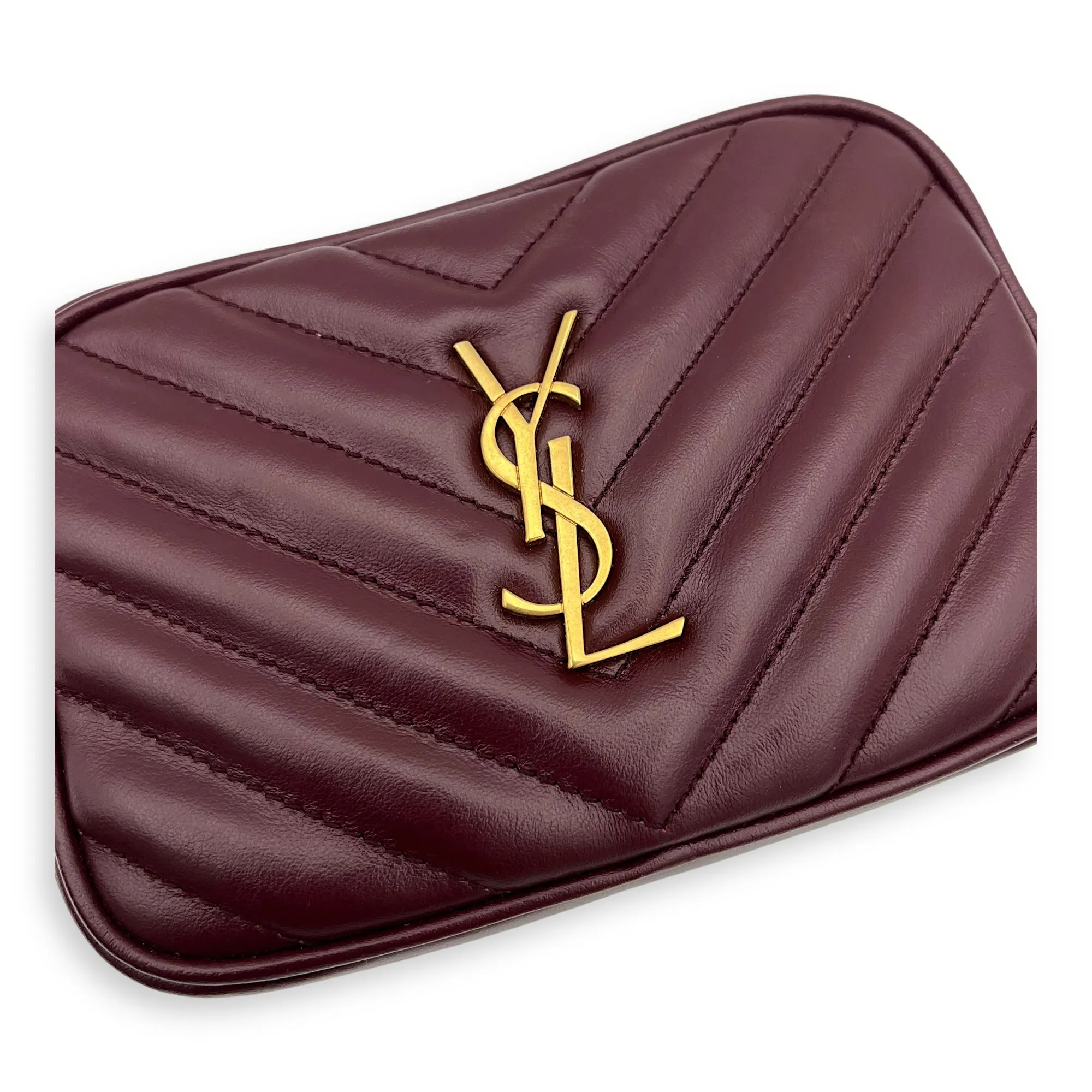 Camera Crossbody Bag Red in Calfskin, Gold hardware