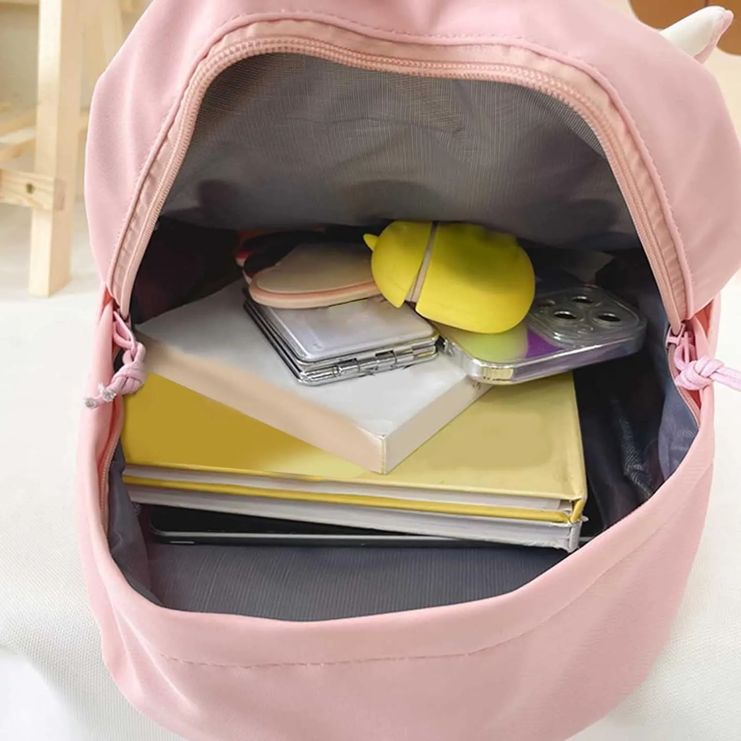 Carry On Backpack Boys And Girls Childrens Schoolbag Fashion Childrens Backpack Cute Cartoon Ear Backpack (One Size)