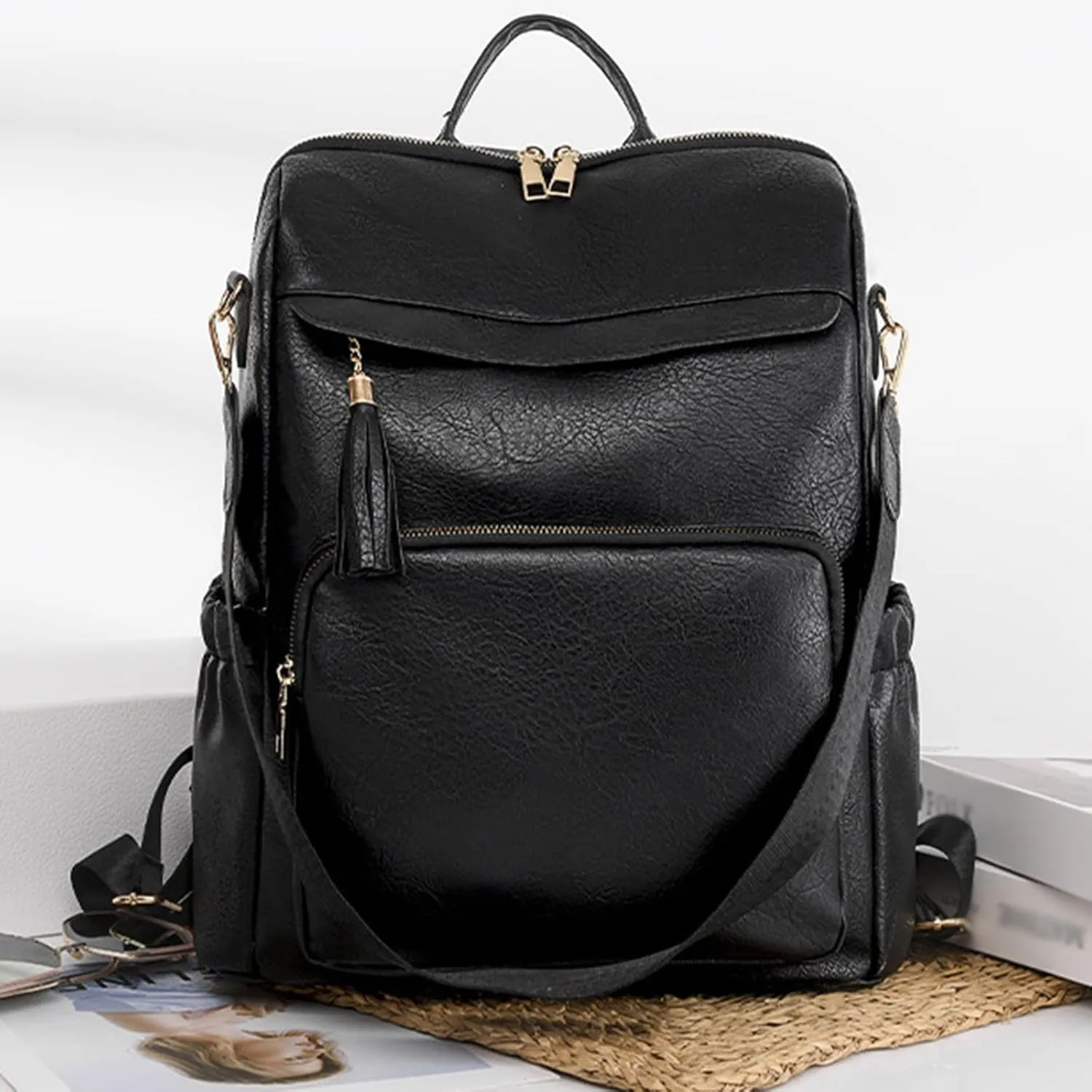 Carry on Backpack for Women Convertible Shoulder Bags with Wristlet for Work College Purse Necessities for Women