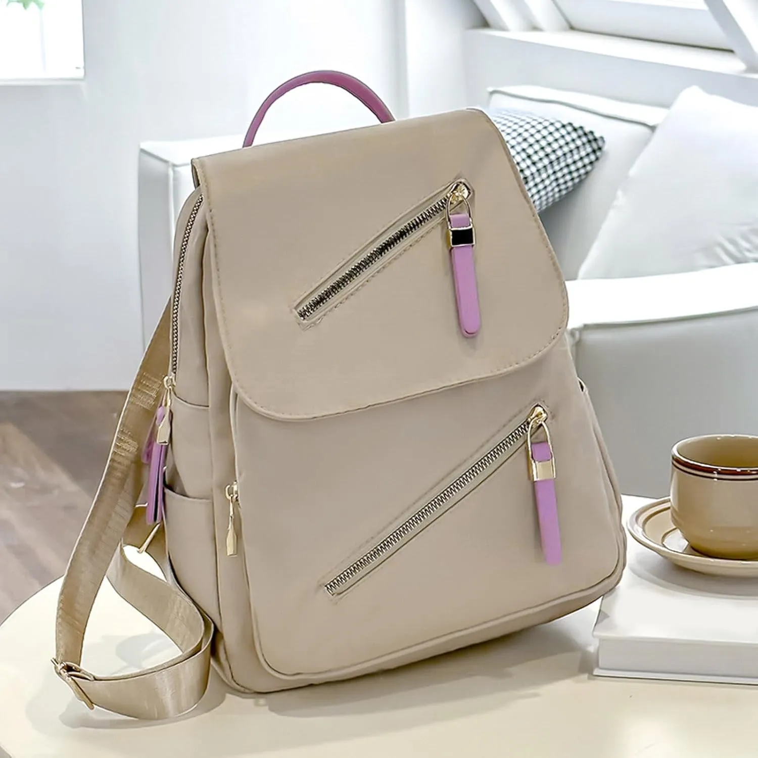 Carry on Backpack for Women Lightweight Casual Comfortable Shoulder Lunch Bags Fashion Faux Work Travel Handbags