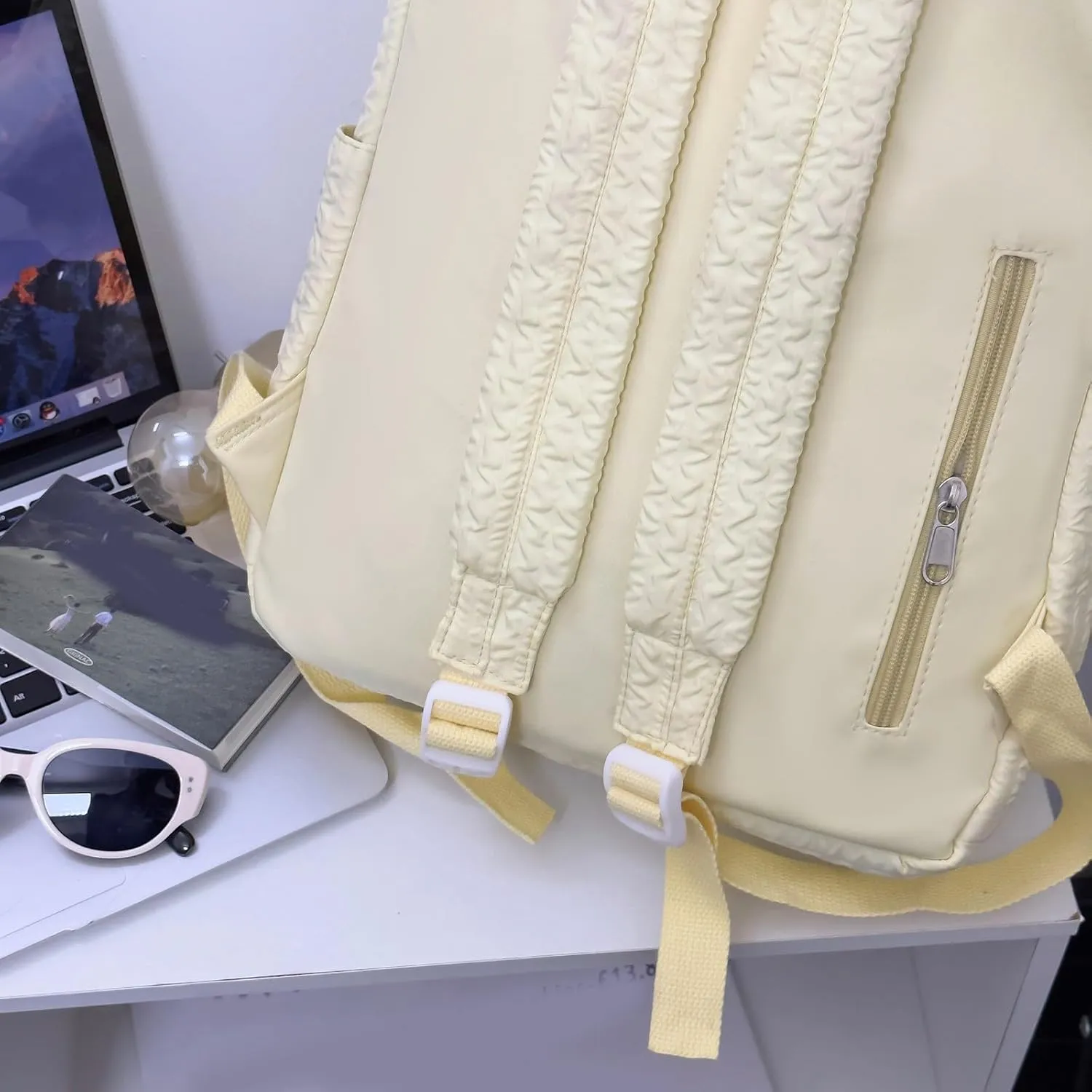 Carry on Backpack Hiking Backpack Leather Purses for Women Antitheft Rucksack Shoulder Bag Medium
