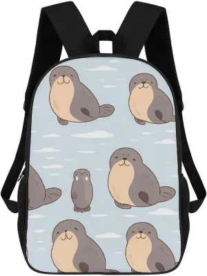 Cartoon Walrus Travel Backpack Carry On Backpack 17 Inch Laptop Bag Casual Daypack for Weekender Business Hiking