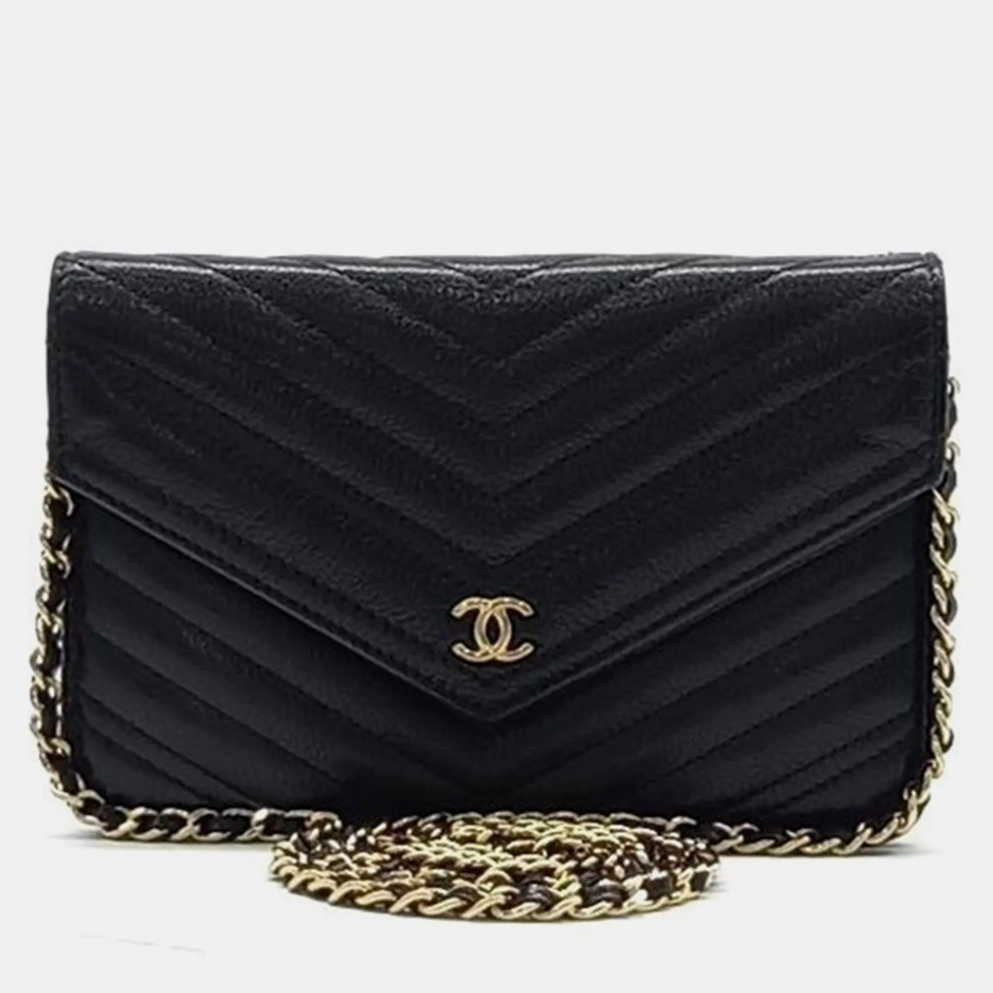 Caviar WOC Chevron Mini Crossbody Bag