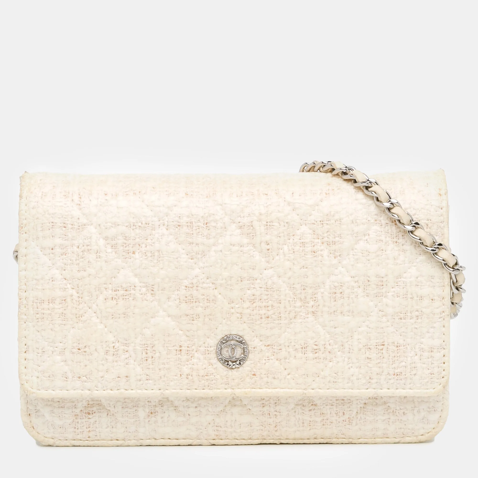 CC Coated Tweed Wallet On Chain