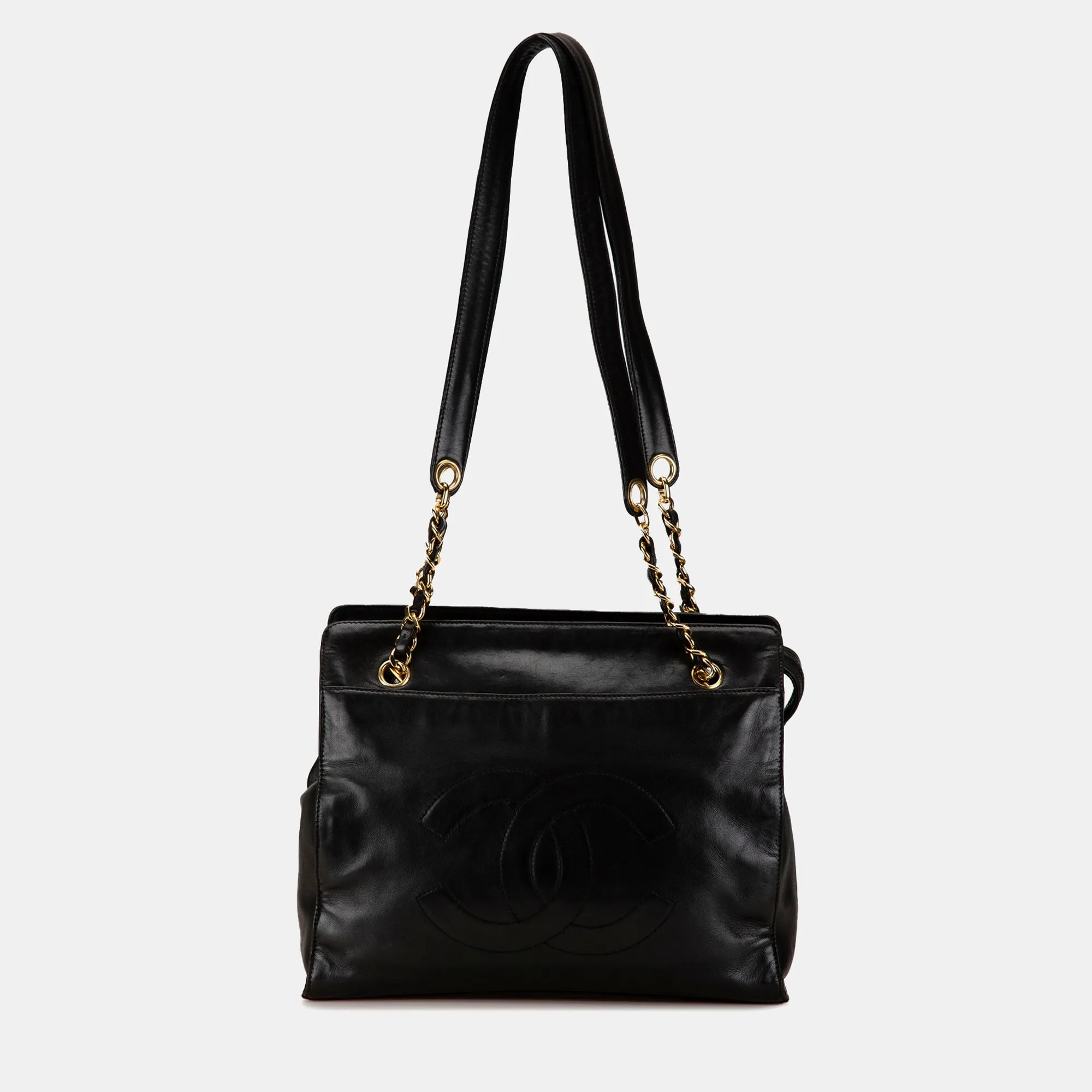 CC Lambskin Chain Tote Bag