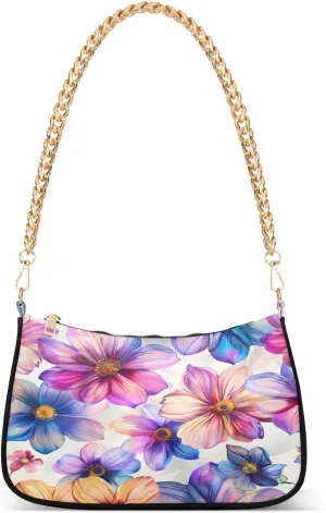 CEBUGI Crossbody Bags for Women Shoulder Purse Colorful Floral Handbags Stylish Clutch Purse with Chain Strap