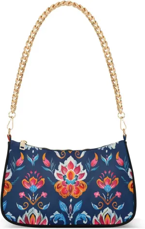 CEBUGI Crossbody Bags for Women Shoulder Purse Floral Pattern Handbags Stylish Clutch Purse with Chain Strap