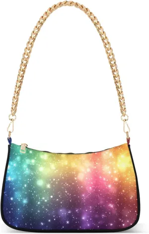 CEBUGI Crossbody Bags for Women Shoulder Purse Rainbow Background Handbags Stylish Clutch Purse with Chain Strap