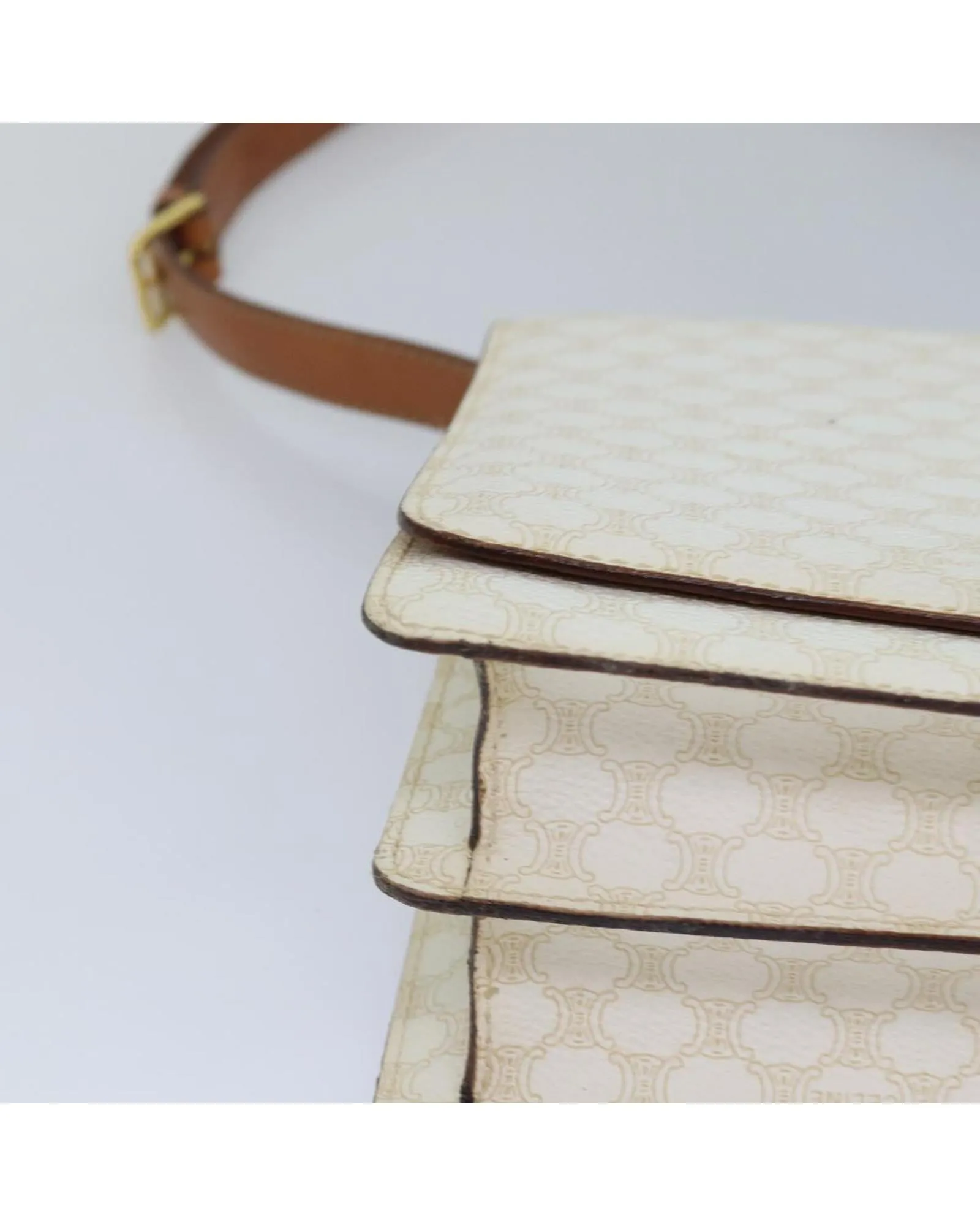 CELINE Cabas Shoulder Bag in White
