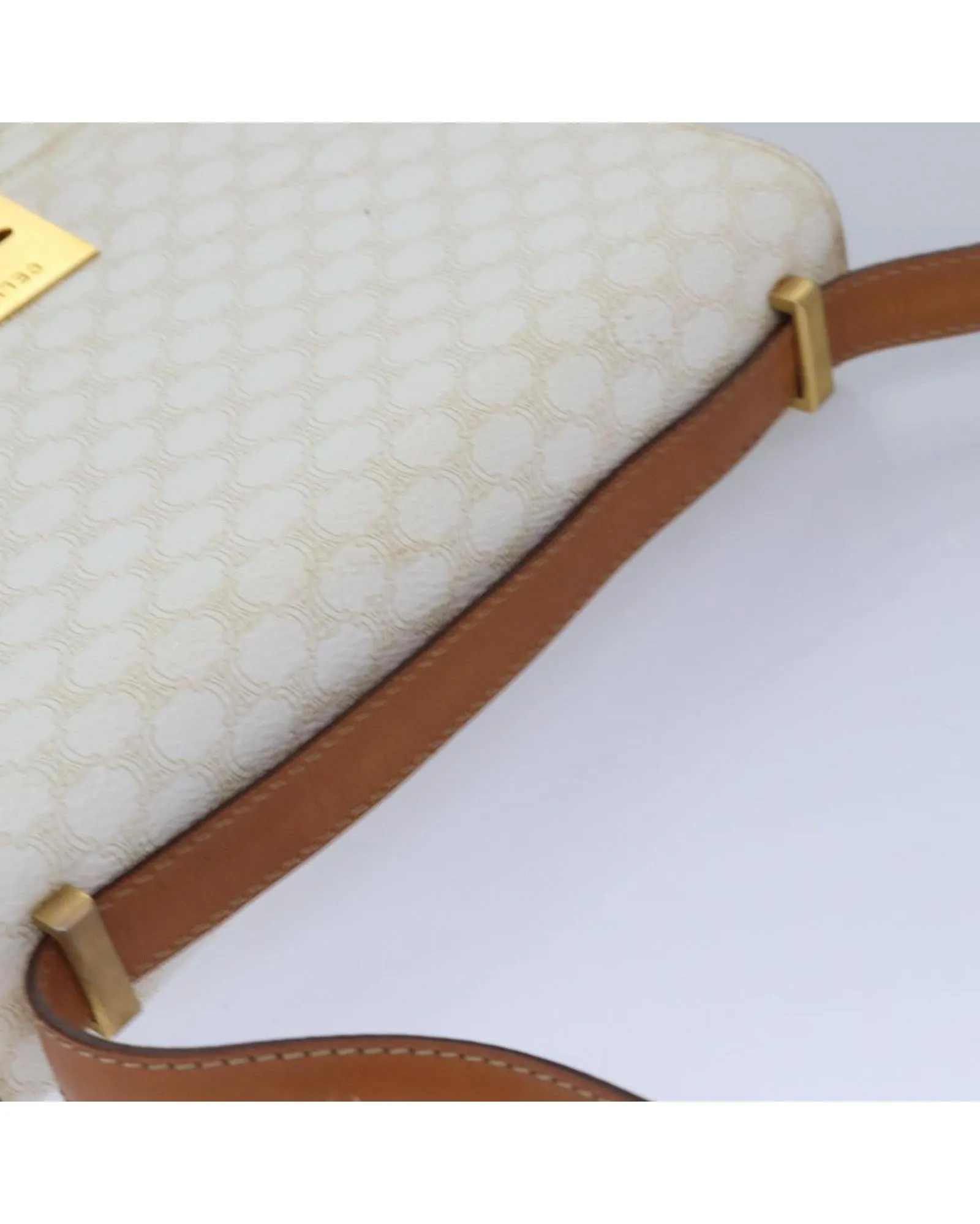 CELINE Cabas Shoulder Bag in White
