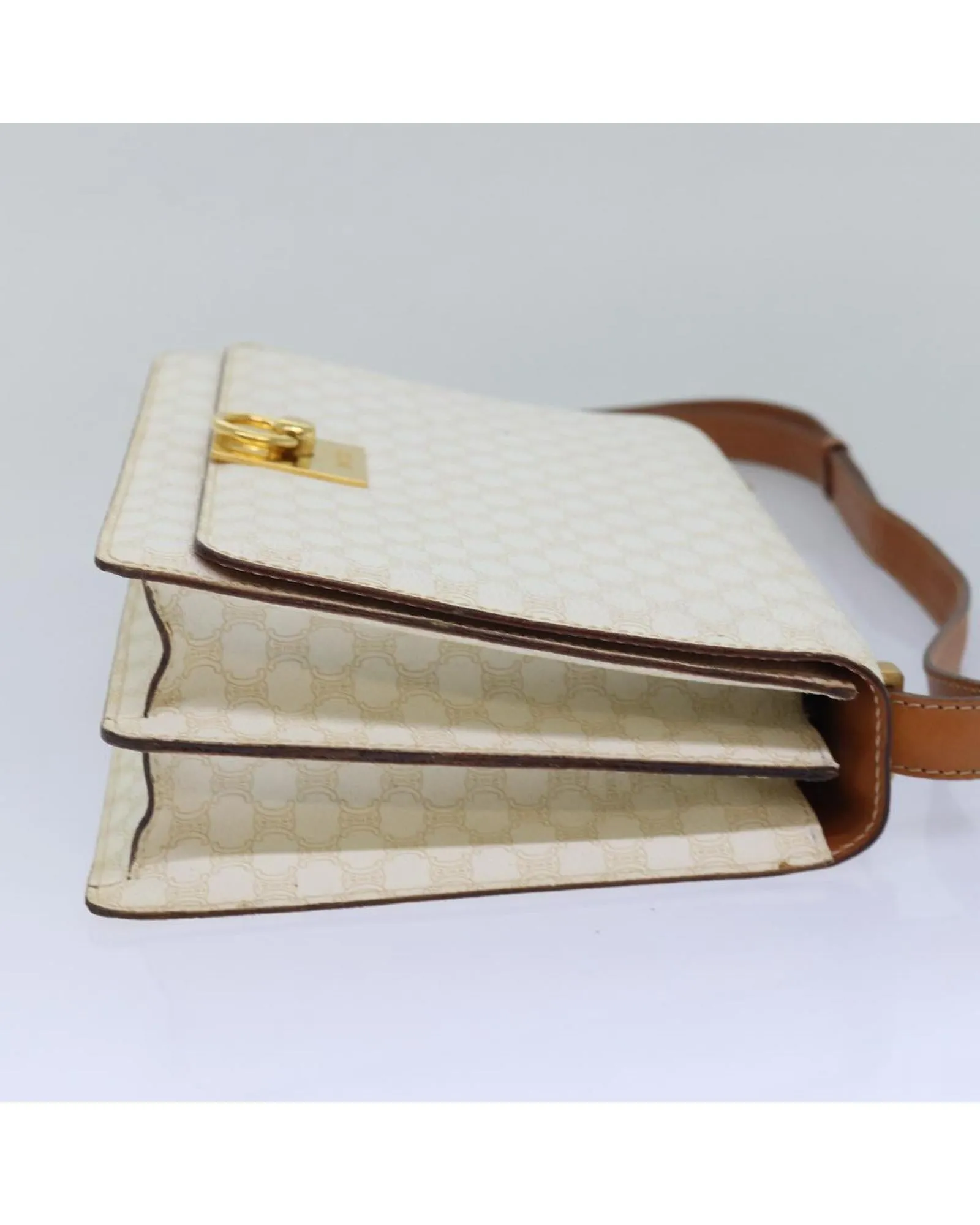 CELINE Cabas Shoulder Bag in White