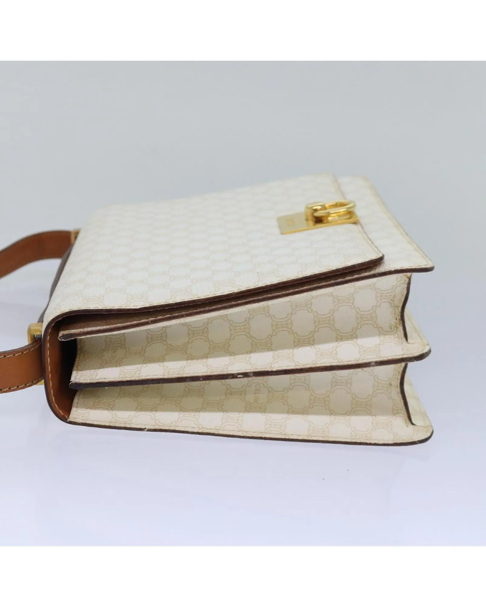 CELINE Cabas Shoulder Bag in White
