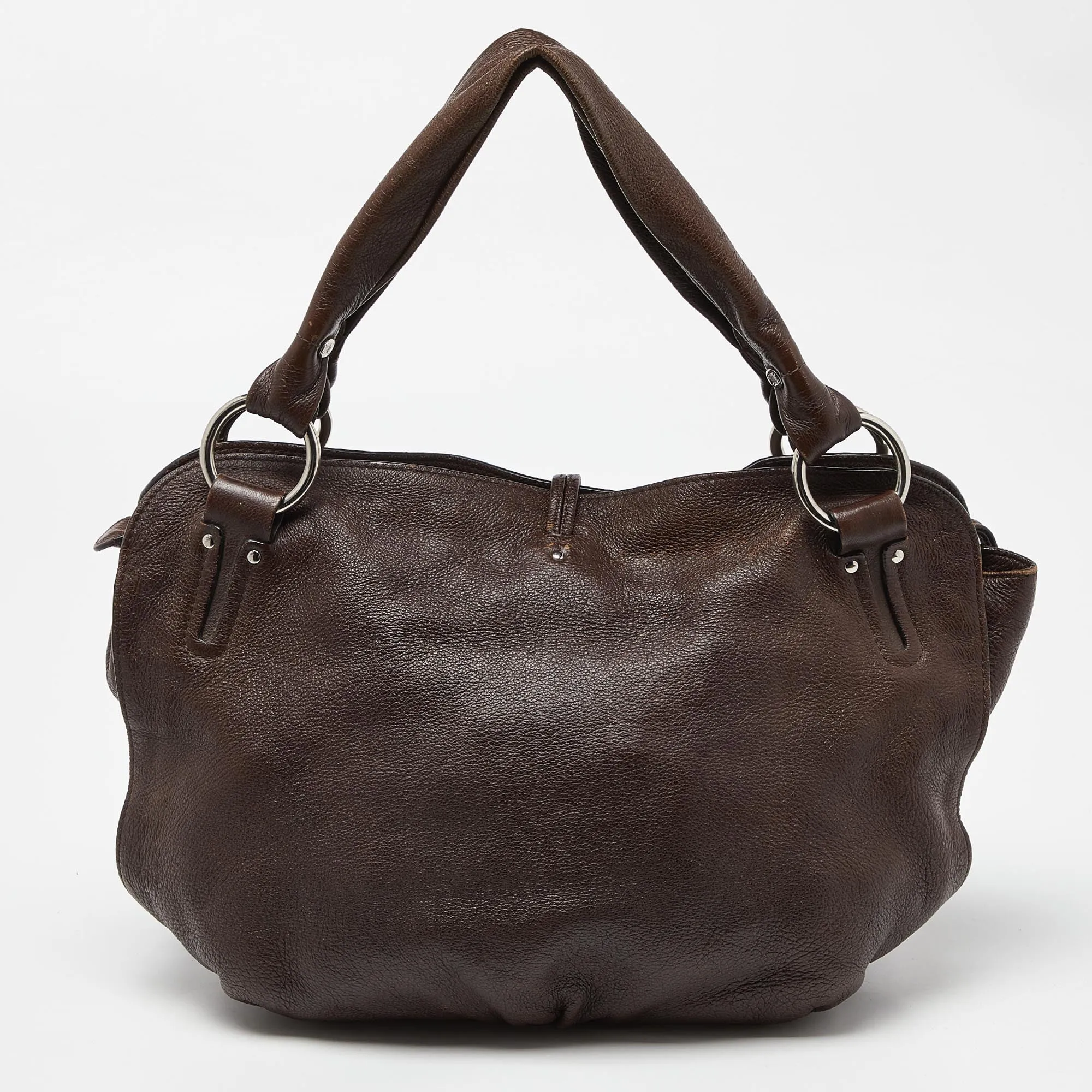 CELINE Dark Brown Leather Bittersweet Hobo