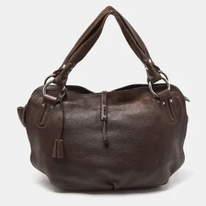 CELINE Dark Brown Leather Bittersweet Hobo