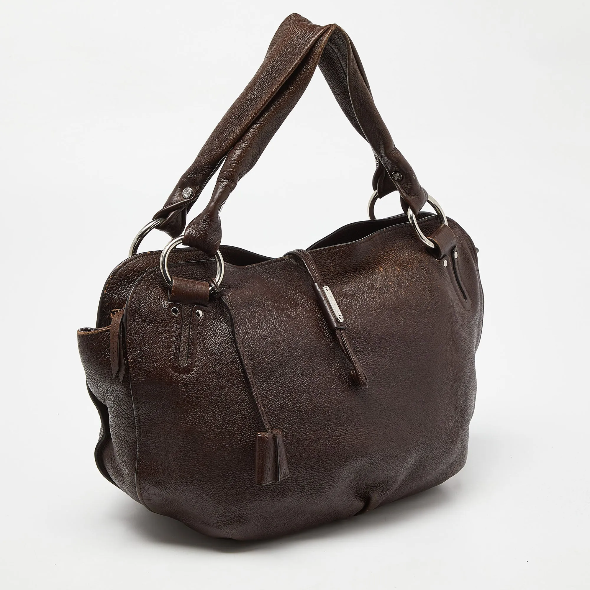 CELINE Dark Brown Leather Bittersweet Hobo