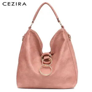 CEZIRA Large Hobo Bags Women Luxury Vegan Leather Shoulder Bags Soft High Quality PU Fashion Casual Ladies Handbags Cross body