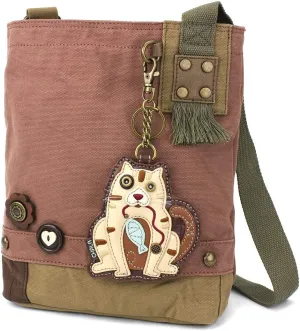 Chala Handbags Patchwork Crossbody Canvas Messenger Bags with Faux Leather Animal Coin Purse