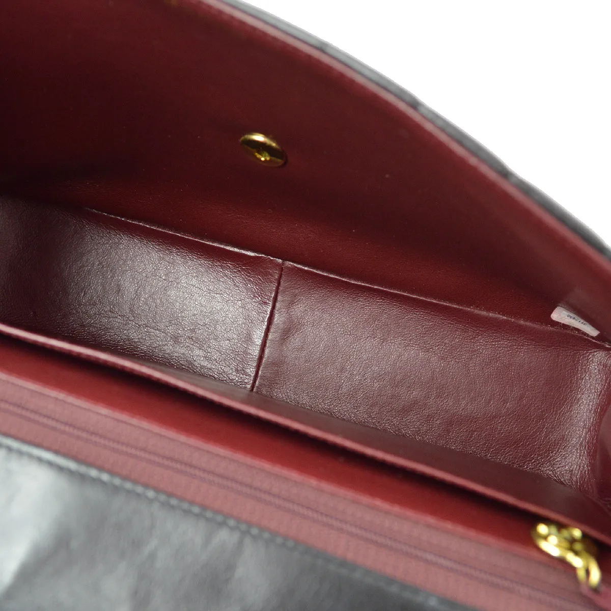 Chanel 1994-1996 Black Lambskin Jumbo Vertical Stitch Classic Flap Bag