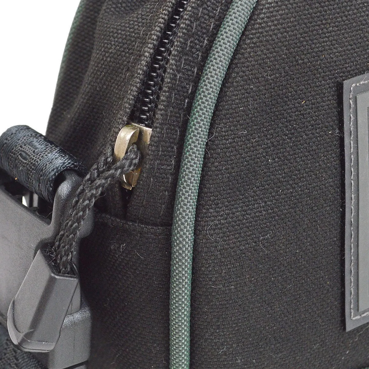 CHANEL 2003-2004 Sport Line Cross Body Shoulder Bag Black Green 42433