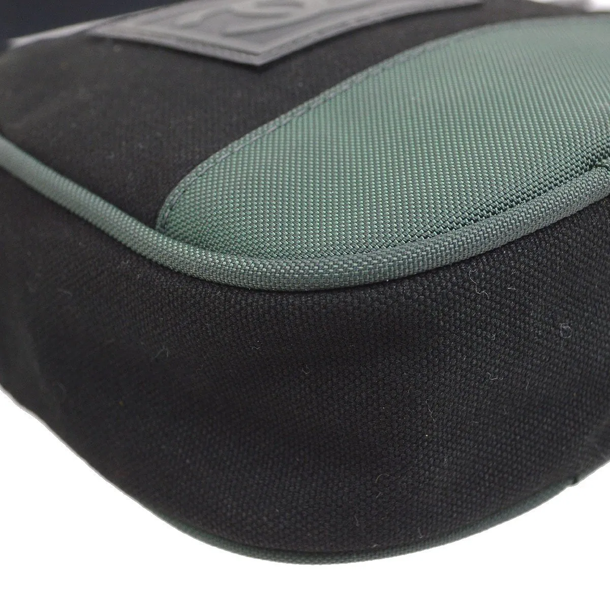 CHANEL 2003-2004 Sport Line Cross Body Shoulder Bag Black Green 42433