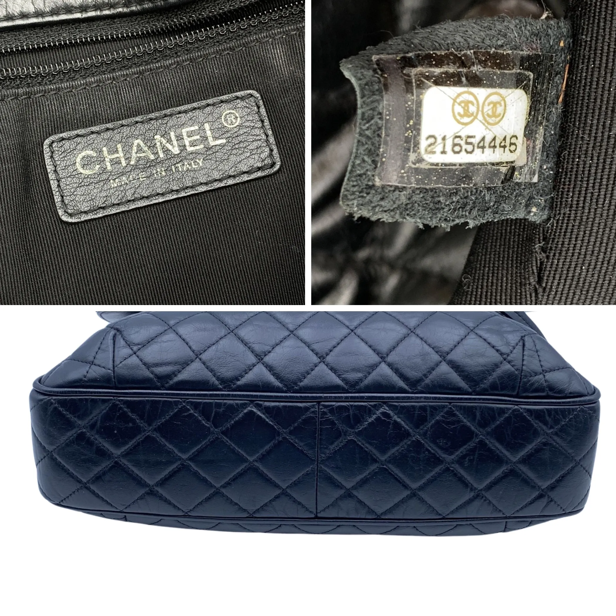 Chanel 2010s Black Quilted Leather CC Turn Lock Closure Shoulder Bag