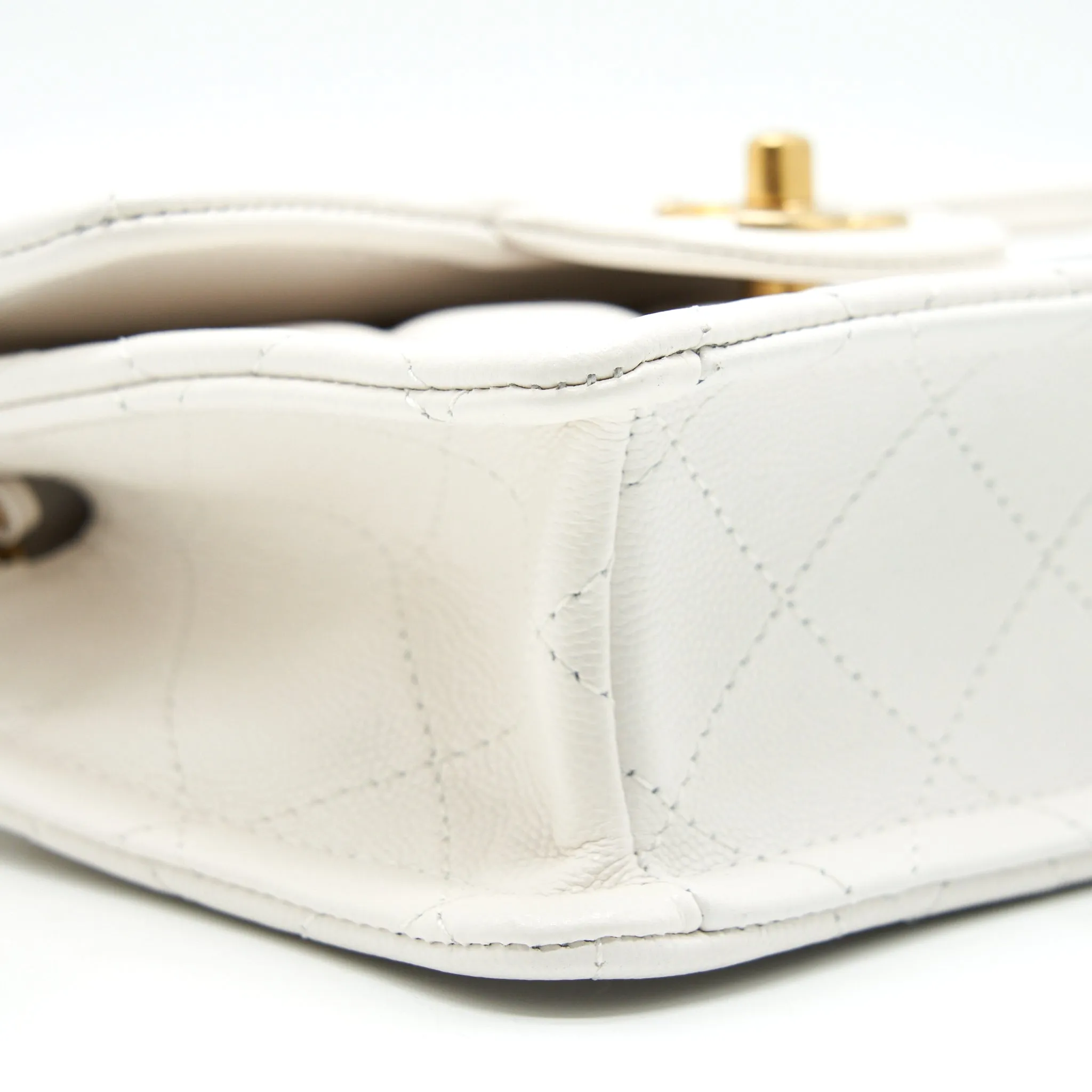 Chanel 2021 Square Flap Cross body White GHW serial 31