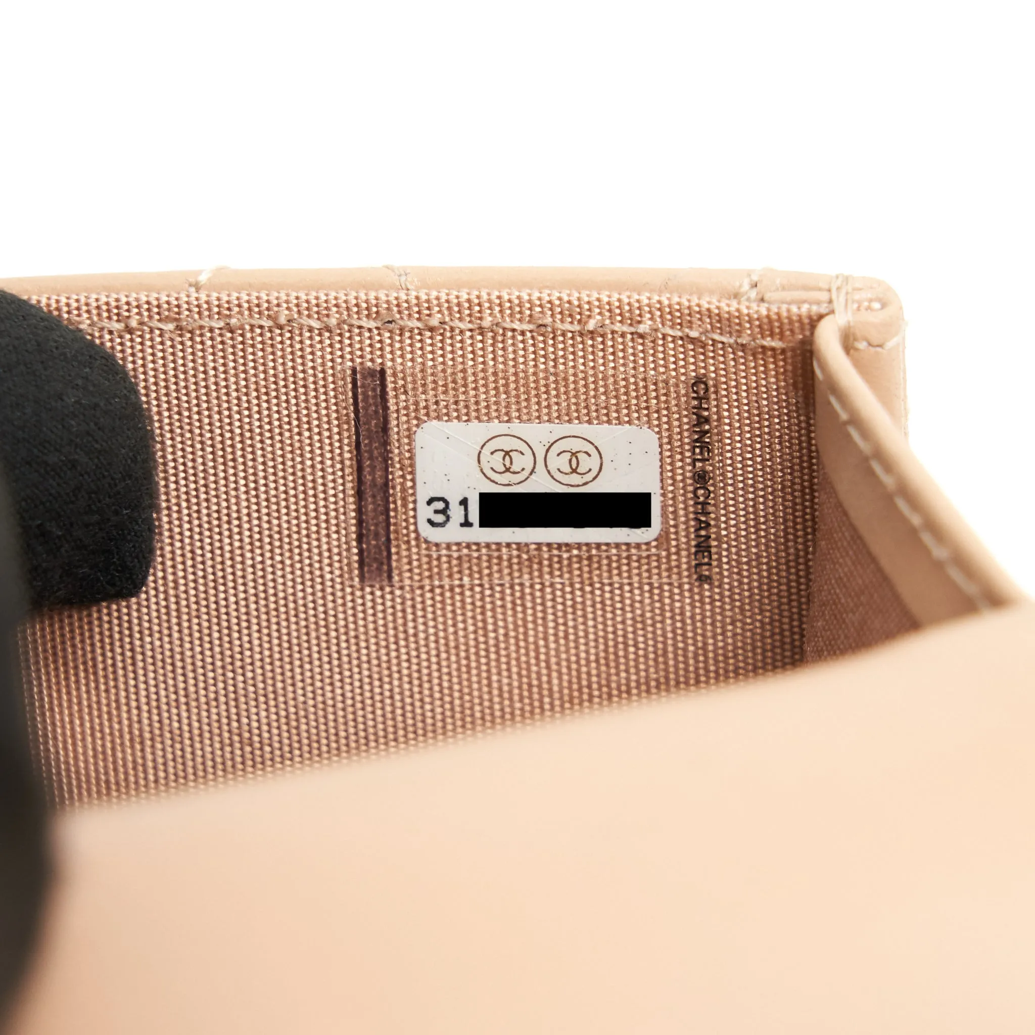 Chanel 21A Flap Coin Purse with Chain beige