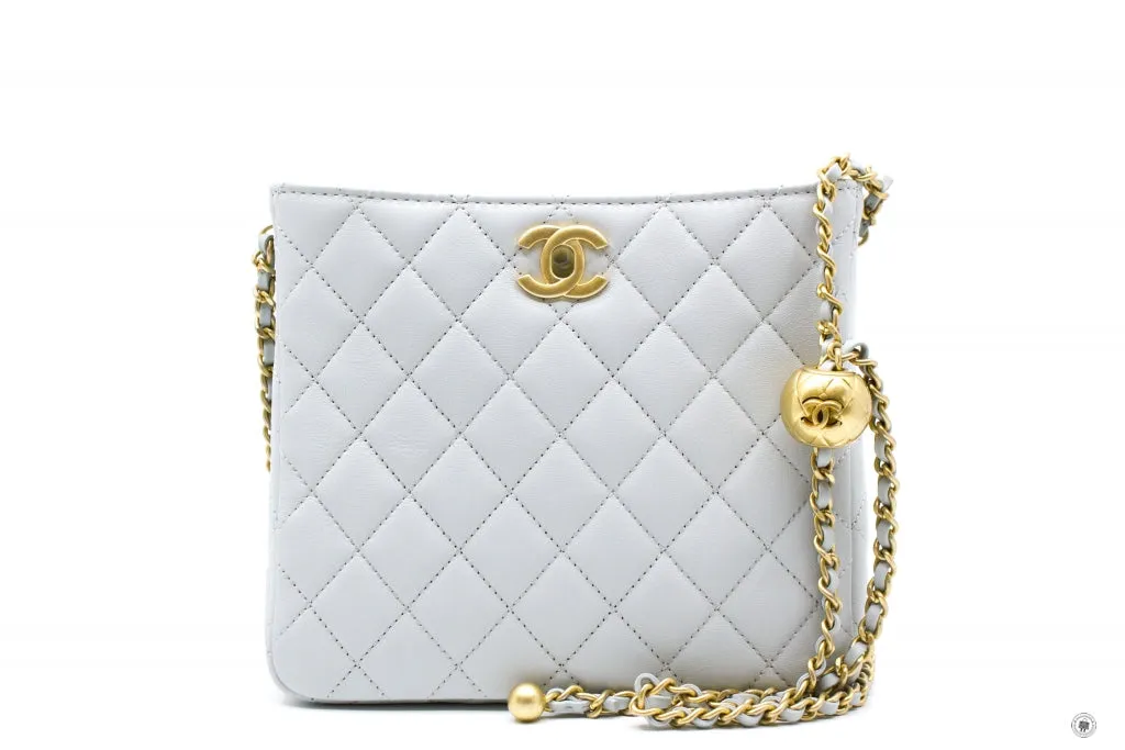 Chanel 23C Pearl Crush Hobo Ice Blue Calfskin Shoulder Bags Gbhw