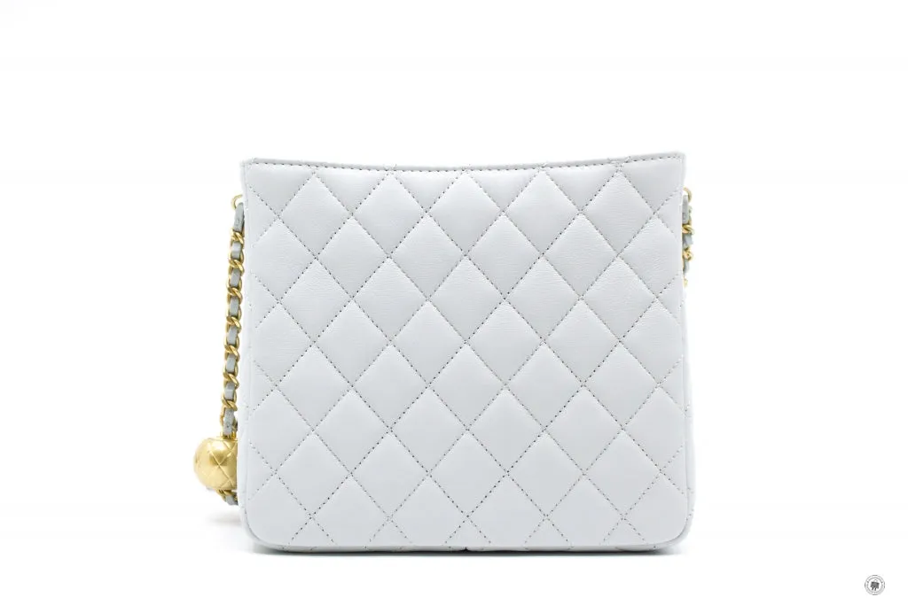 Chanel 23C Pearl Crush Hobo Ice Blue Calfskin Shoulder Bags Gbhw