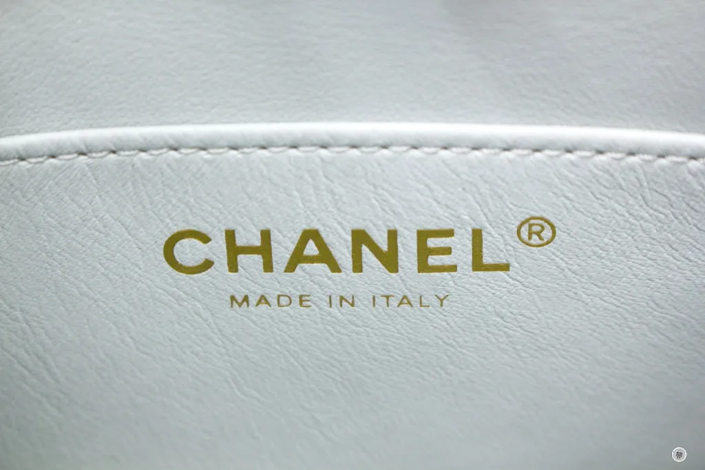 Chanel 23C Pearl Crush Hobo Ice Blue Calfskin Shoulder Bags Gbhw
