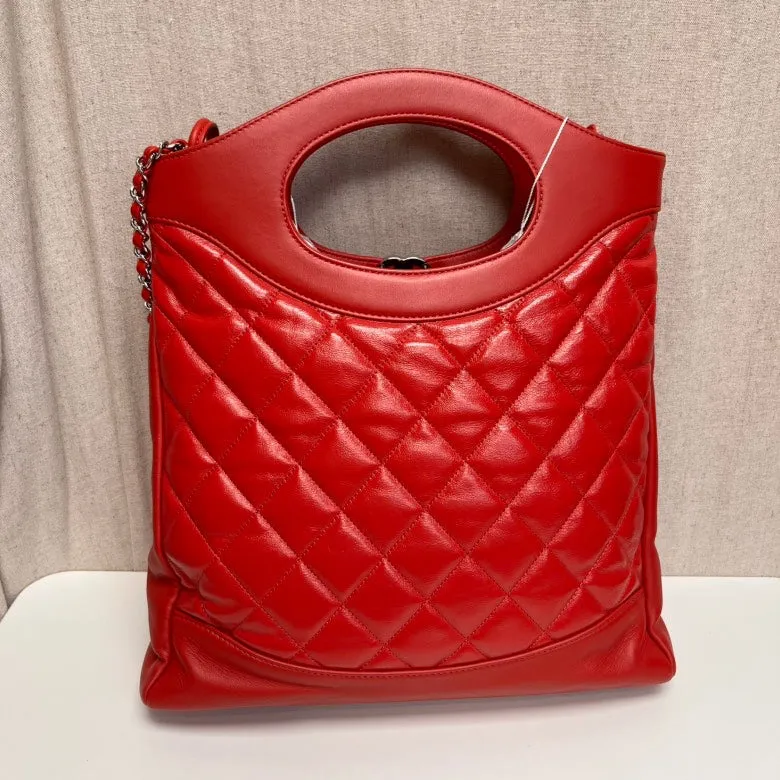 Chanel 31 Large Red Quilted Leather Shoulder Bag