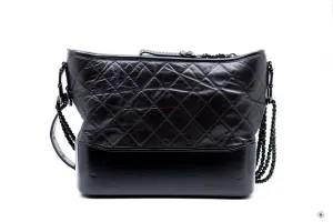 Chanel A93824 B01935 Gabrielle Hobo Medium SO Black  Black / 94305  Lambskin Shoulder Bags Bkhw