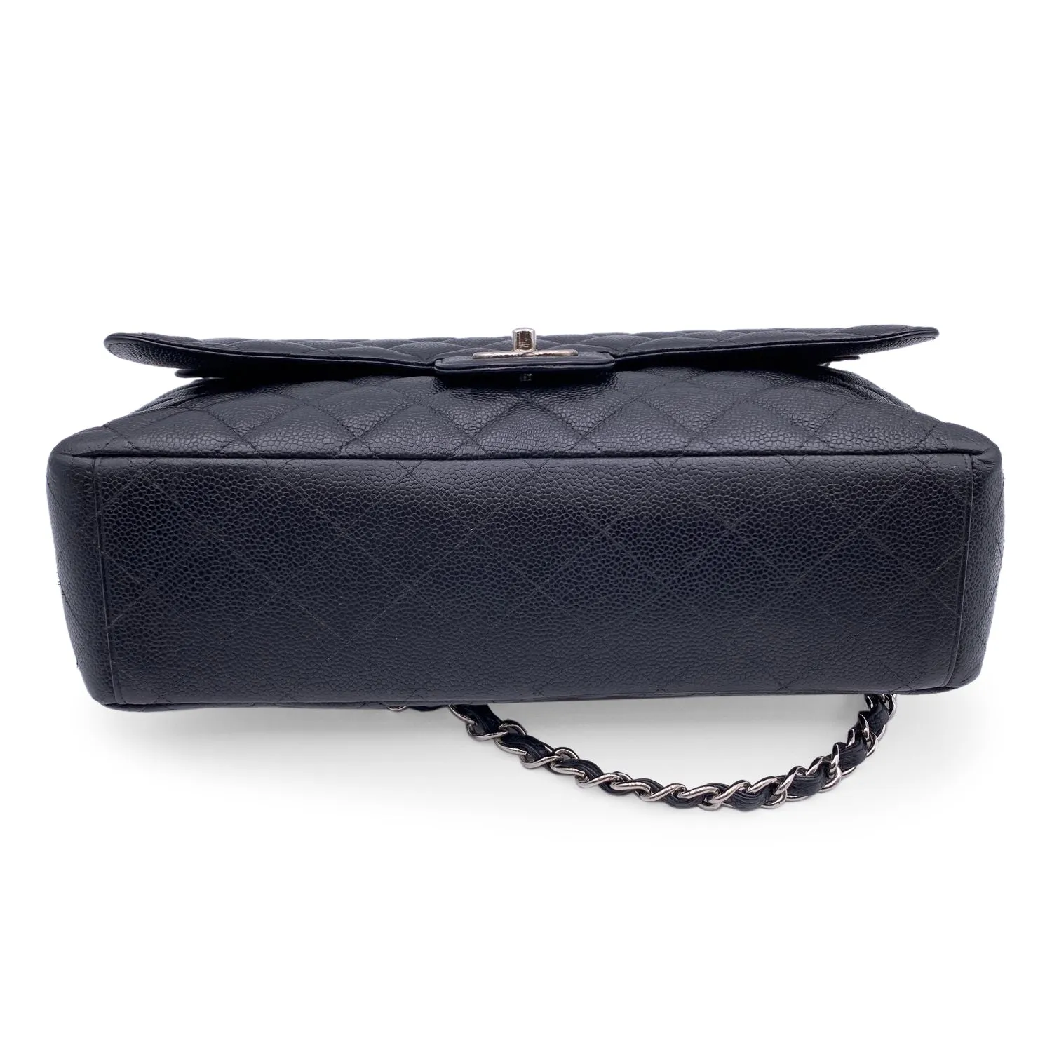 CHANEL Black Quilted Caviar Maxi Timeless Classic 2.55 Double New Bag