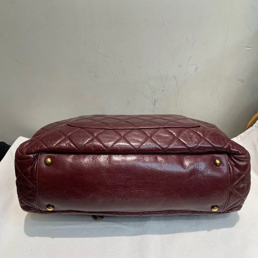 Chanel Burgundy Quilted Leather Large Flap Bag