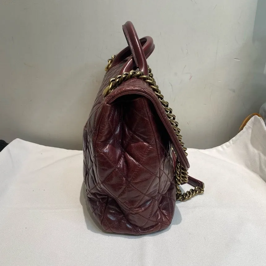 Chanel Burgundy Quilted Leather Large Flap Bag