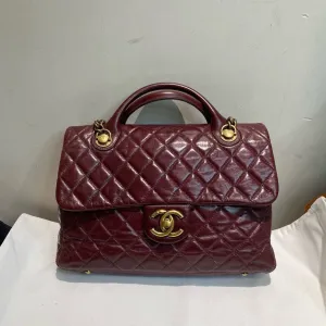 Chanel Burgundy Quilted Leather Large Flap Bag