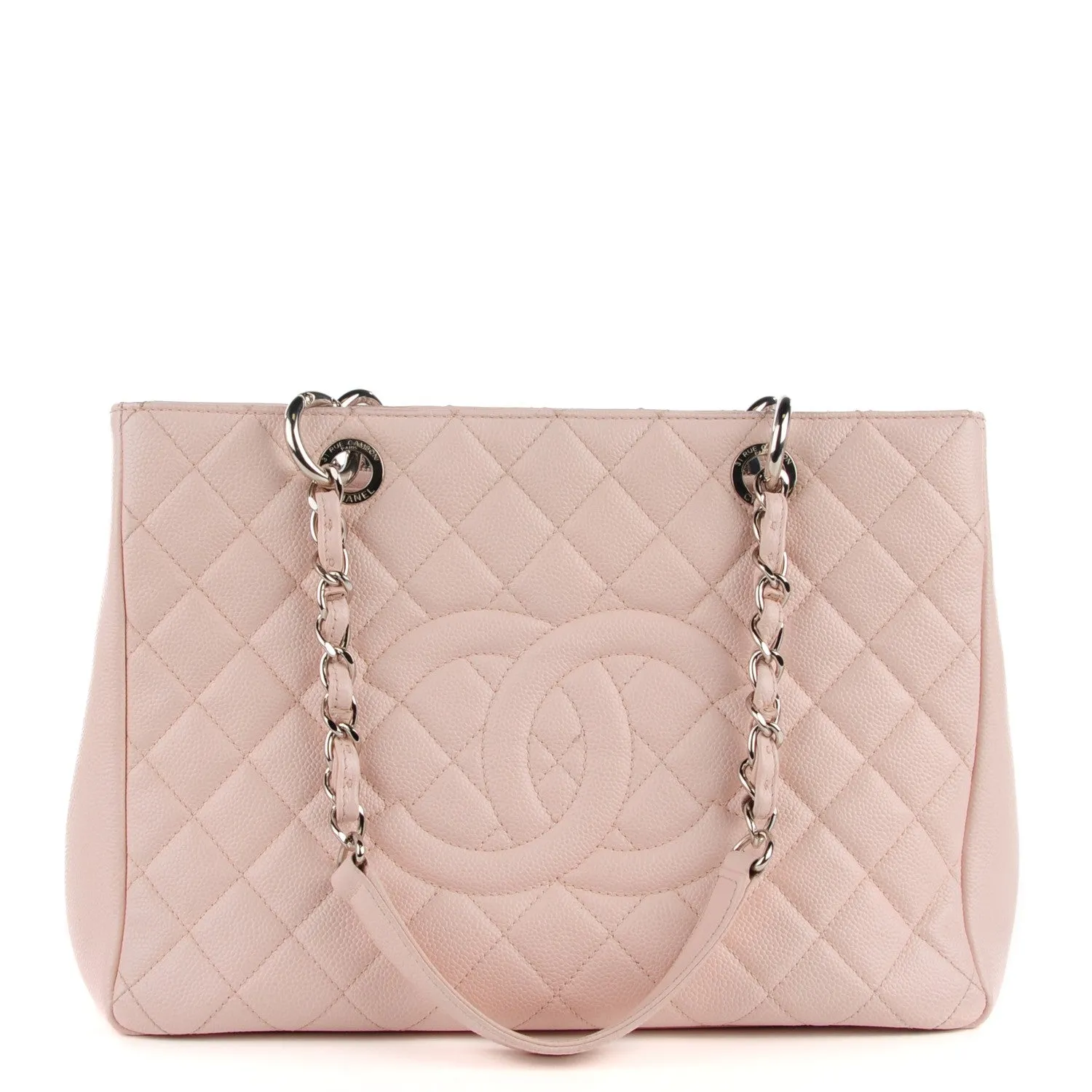 CHANEL Caviar Quilted Grand Shopping Tote GST Blush