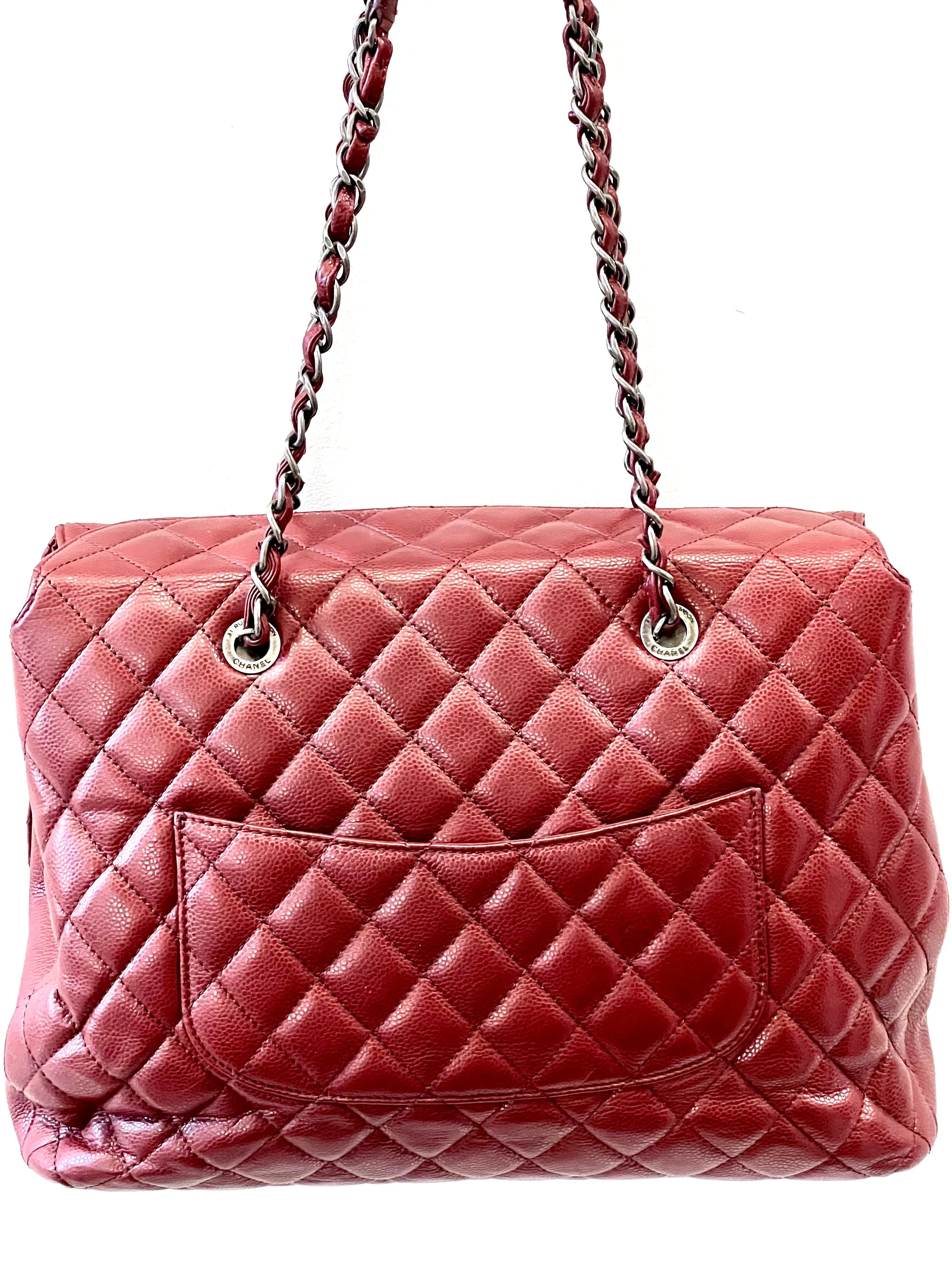 CHANEL CAVIAR QUILTED LEATHER CITY SHOPPER TOTE BAG