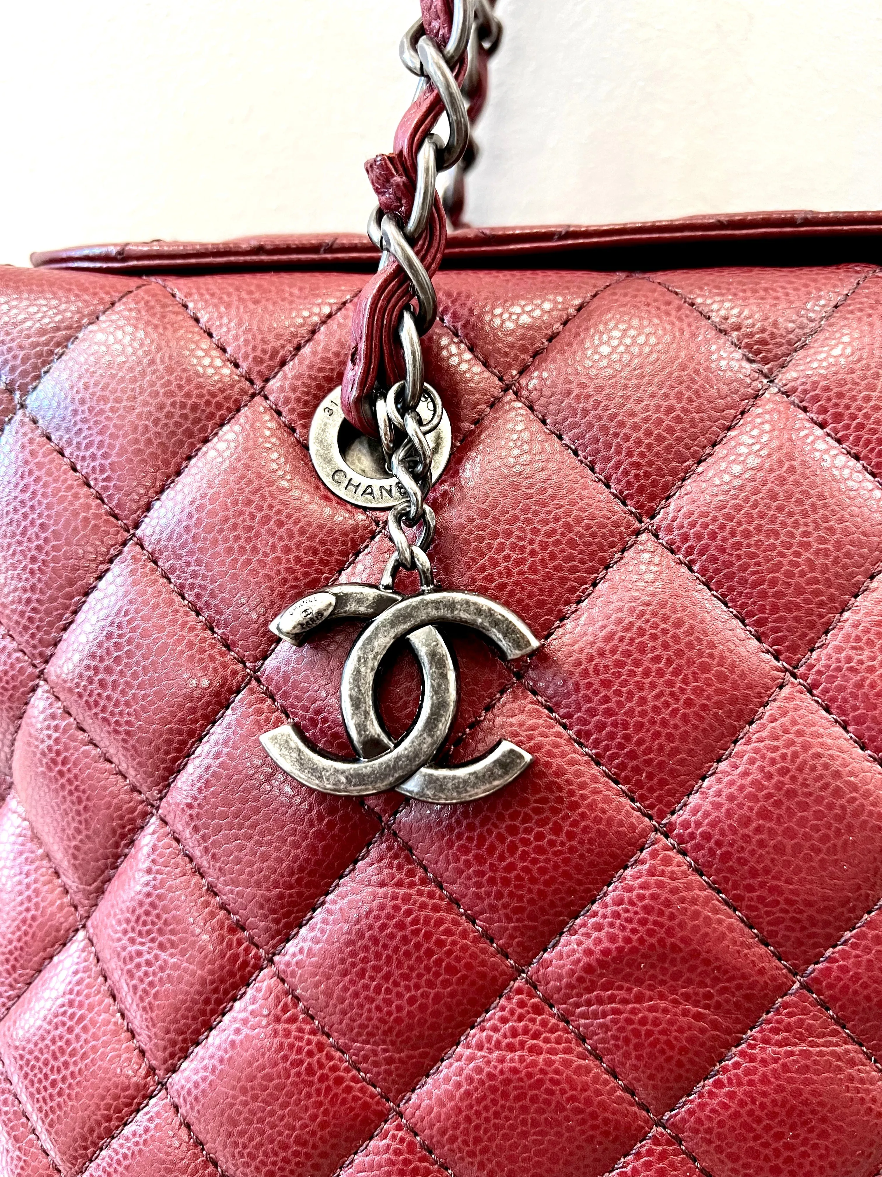CHANEL CAVIAR QUILTED LEATHER CITY SHOPPER TOTE BAG