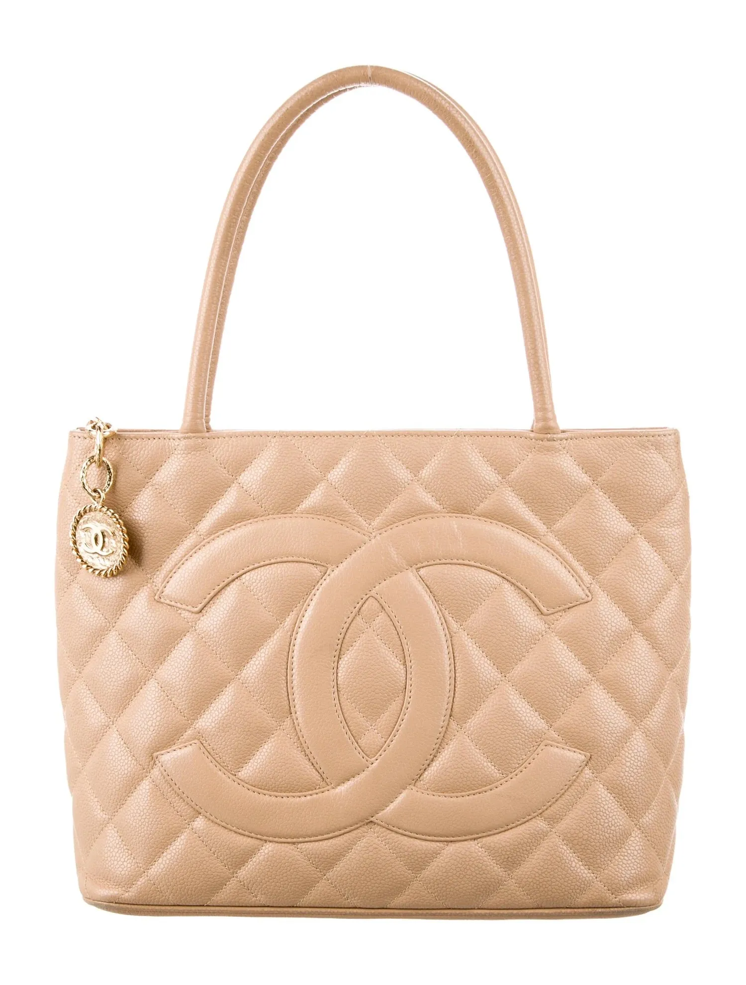 CHANEL CAVIAR QUILTED LEATHER MEDALLION TOTE BAG