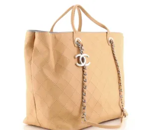 CHANEL CC CHARM CHAIN SHOPPING TOTE