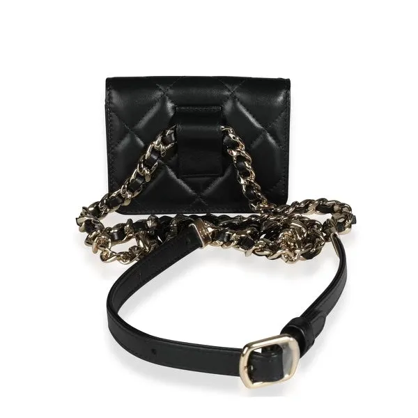 CHANEL CC DIAMOND QUILTED LAMBSKIN BELT BAG