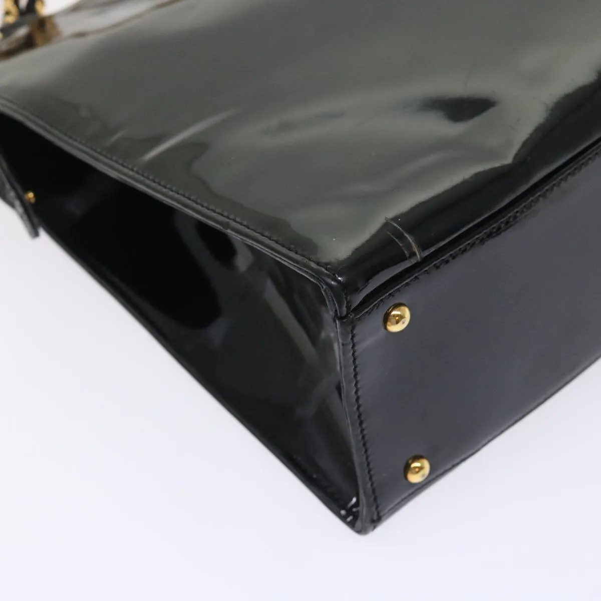 Chanel Chain Shoulder Bag Patent leather Black CC  bs6435