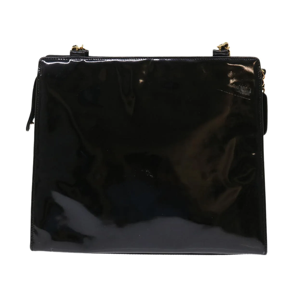Chanel Chain Shoulder Bag Patent leather Black CC  bs6435