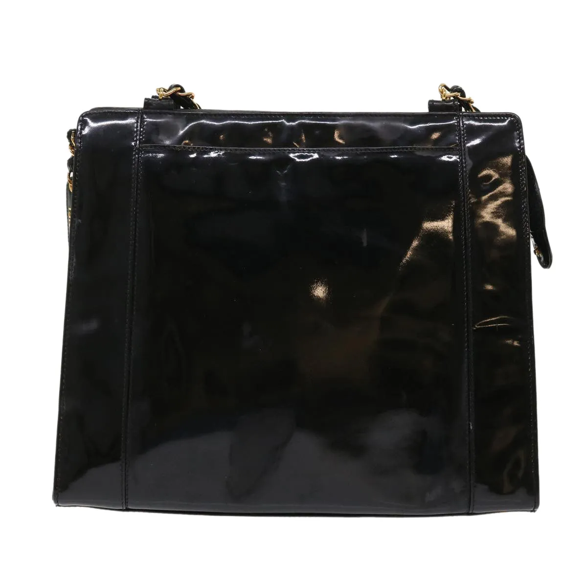 Chanel Chain Shoulder Bag Patent leather Black CC  bs6435